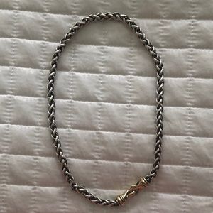 David Yurman Wheaton necklace with gold claw clasp 16”